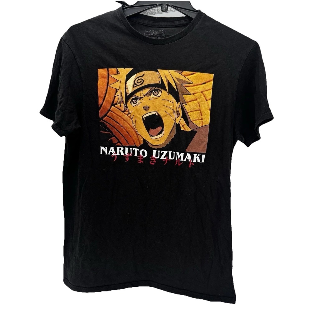 Anime Naruto Uzumaki T Shirt  Naruto Shippuden Collection Black Size Medium